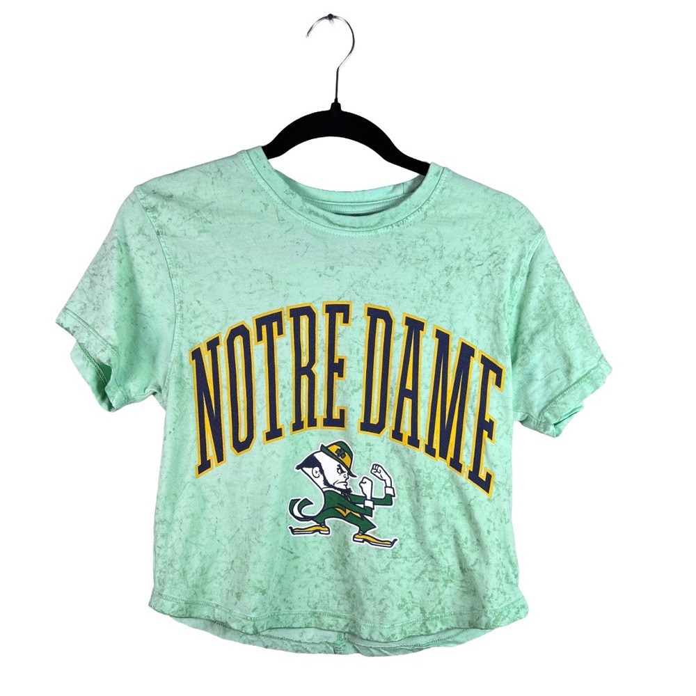 Pressbox Notre Dame Fighting Irish Women's Size Small Green Crop Tee Streetwear